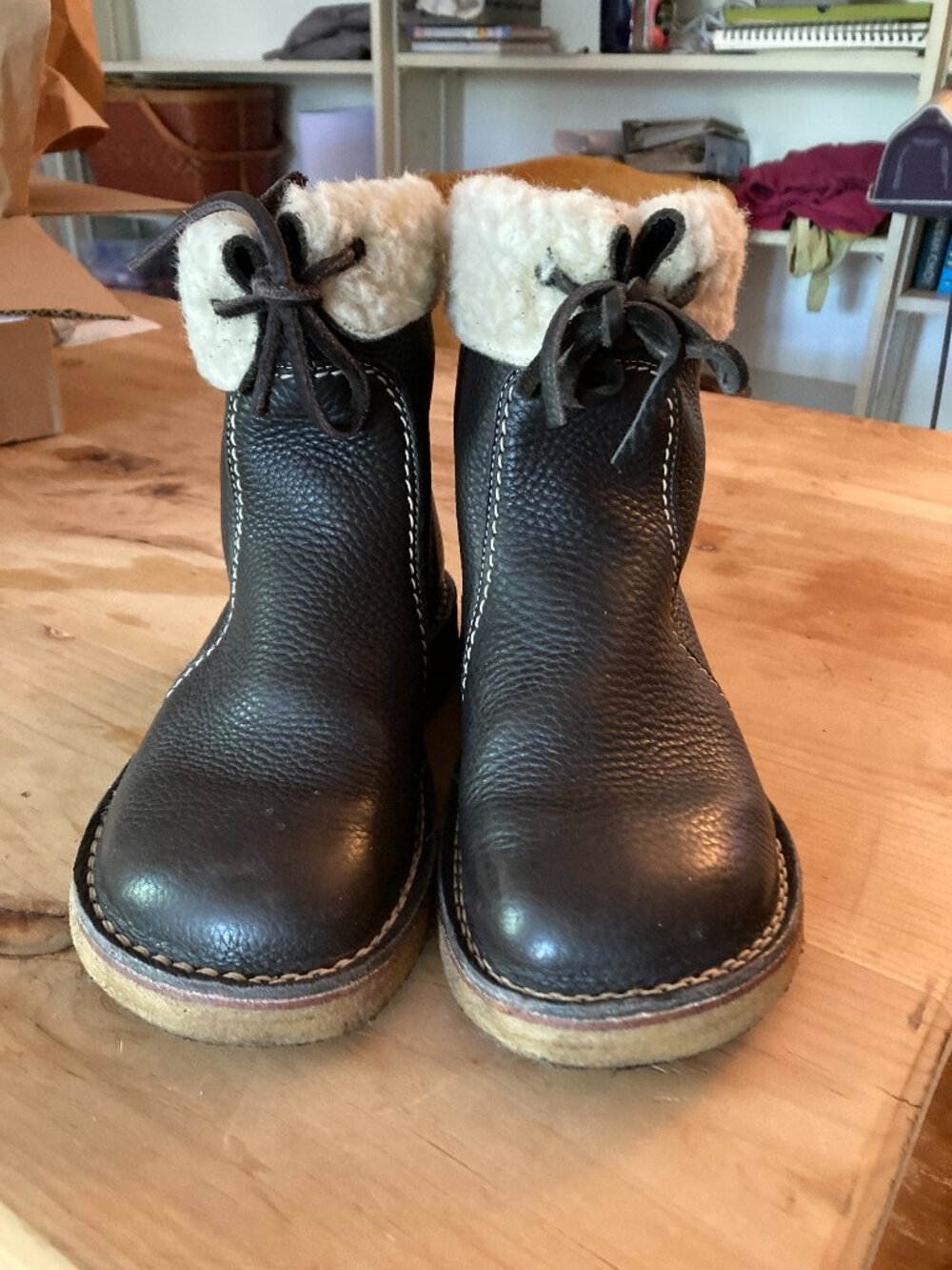 ÅRHUS Brown Leather Shearling Winter Boots Women's EU 39/US 8.5-9 EUC